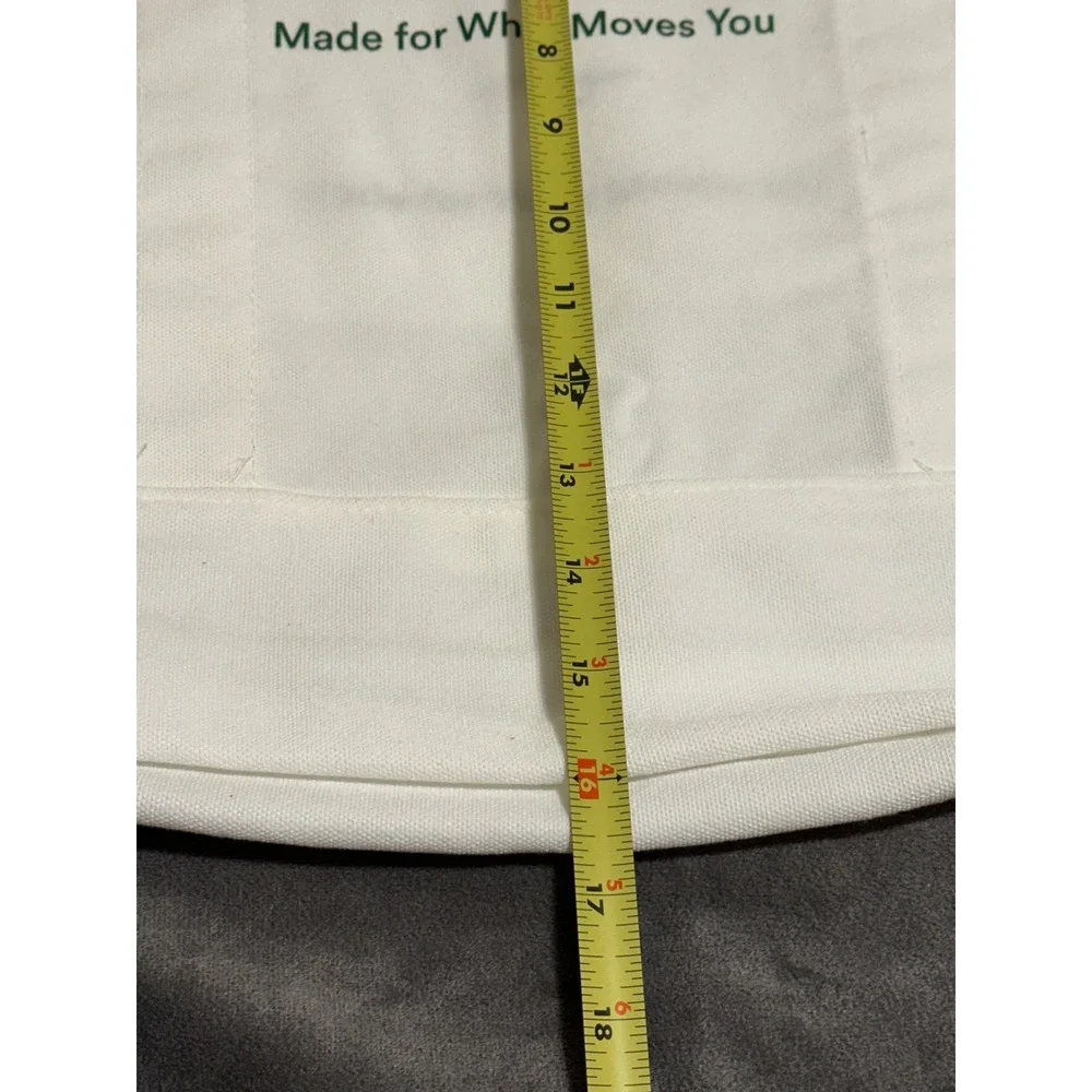 Halara Canvas Tote Bag Cream White Green Graphic Made for What Moves You Large